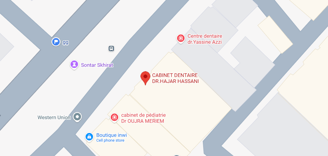 Localisation Dr. Hajar Hassani - Cabinet Dentaire Skhirat, Ain Roz